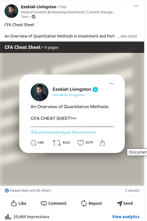 Screenshotfrom20240521063957 Rank Brand Social Actual post of my linkedin account with over 20000 impressions linkedin url httpswwwlinkedincominezekiah livingston